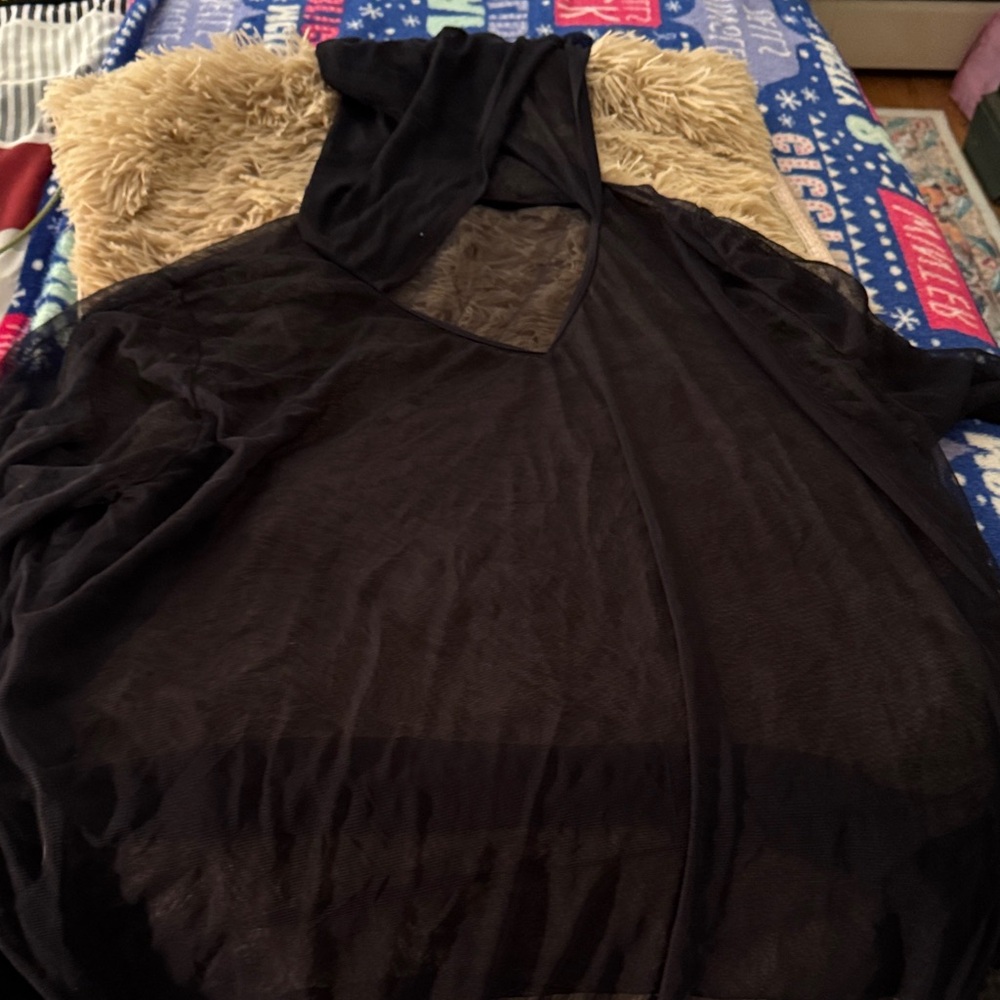VENUS Black Sheer Swim Coverup